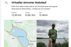 Startnummer 419: Statt einer halben Runde um die Insel an der Nordsee eben eine ganze Runde um den See am Altmühlsee in Mittelfranken. Der Nordseewind war auch da, nur der Kniepsand fehlte...