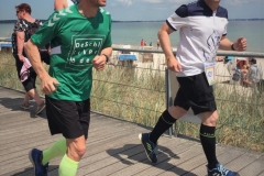 Startnummer 421: 12.30 Uhr... Das Meer im Blick. Kein Schatten. Wind von vorn. Fast wie Amrum.... Start in Scharbeutz...